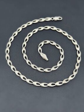 Vintage 925 Sterling Silver Reflect Link Chain Necklace 18.5” 5mm